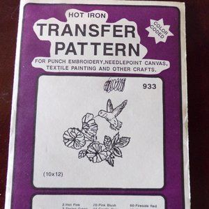 Pretty Punch Hot Iron Transfer Hummingbird #933